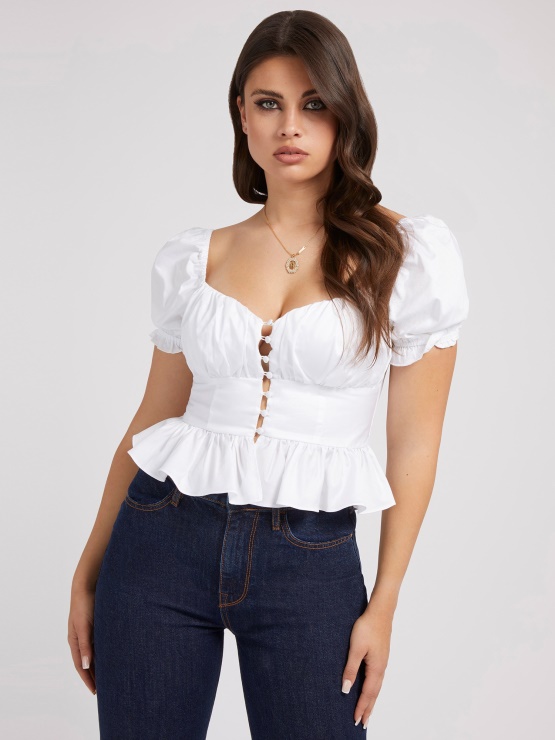 Beli Poplin Top Guess