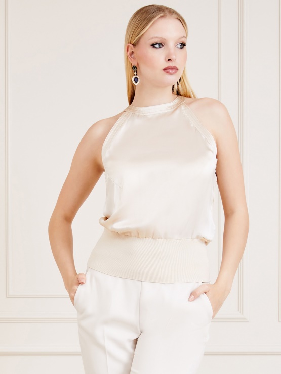 Bež Svilen Top Pulover Guess Marciano