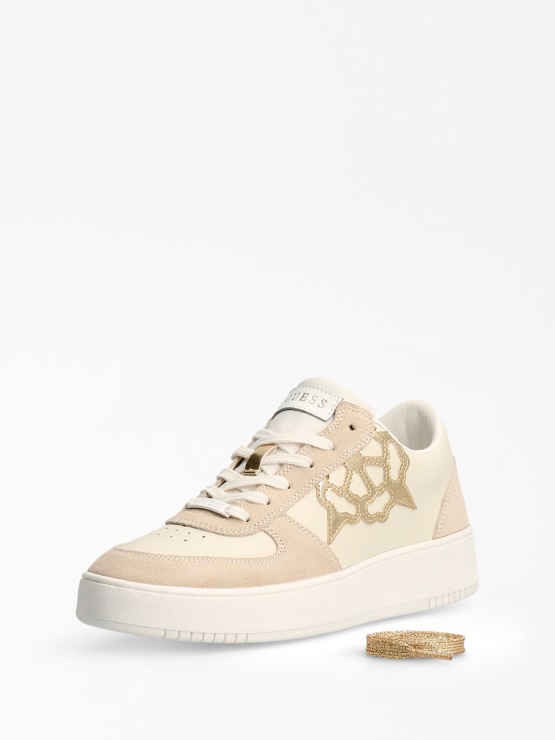 Bele Superge Sidny Iz Pravega Usnja Guess