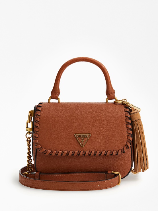 Bež Usnjena Mini Torbica Guess Kaoma Nappa