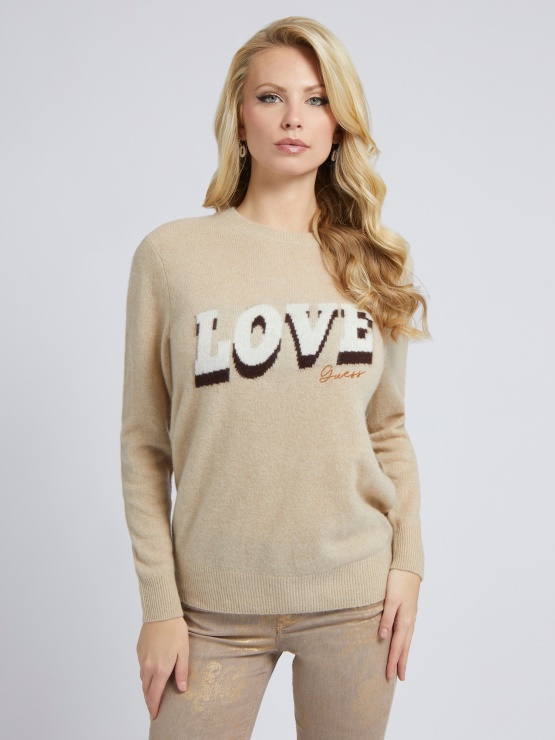 Bež Pulover Iz Kašmirja Guess