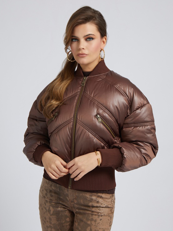 Bomber Iz Umetnega Usnja Guess Rjava