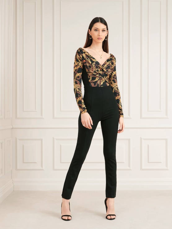 črn Kombinezon Z Verižico Marciano Guess