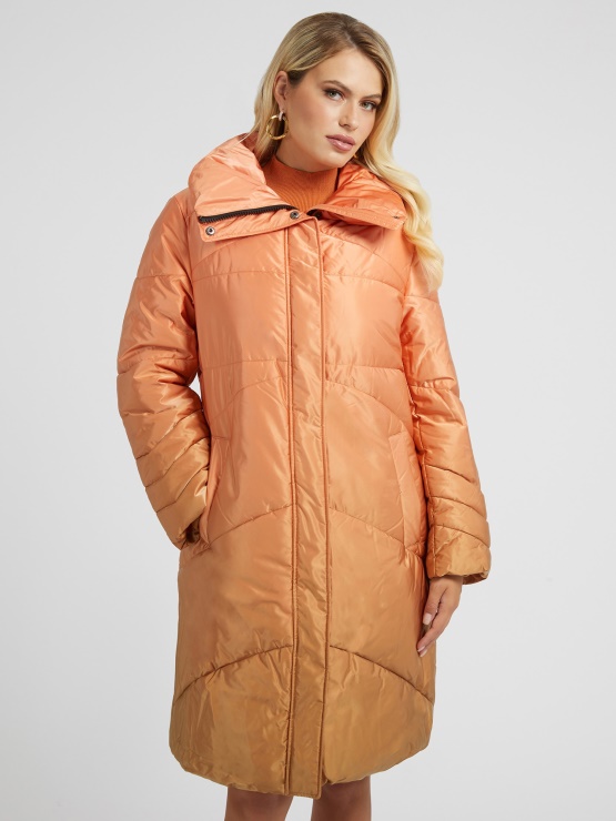 Guess Barvni Gradient Dolg Puffer Oranžna