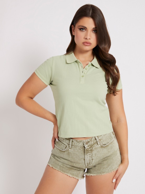 Polo Majica Z Vezanim Logotipom Green Guess