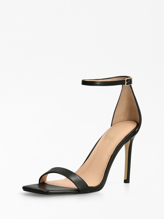 Devon Sandal Iz Pravega Usnja črn Guess