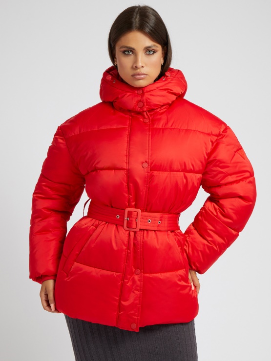 Guess Belted Puffer Red