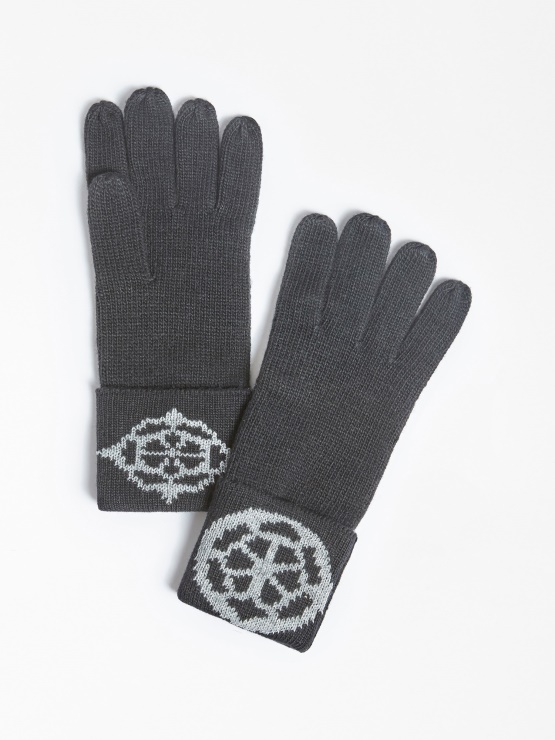 Guess črne Pletene Rokavice