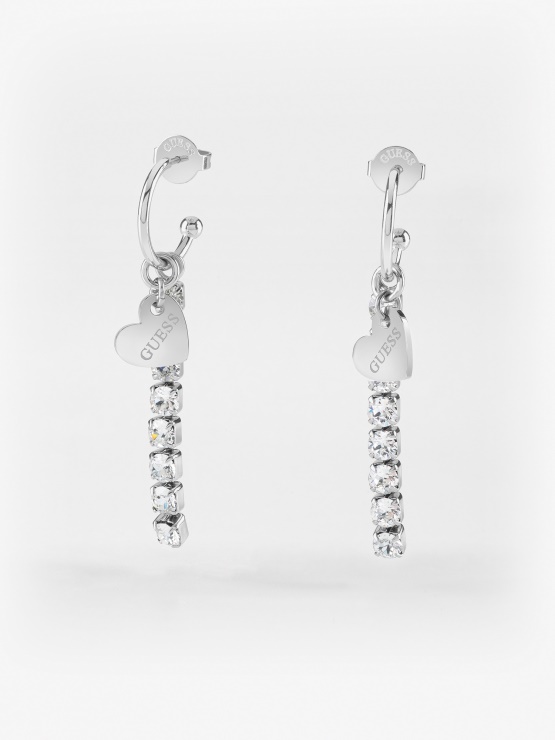 Guess Srebrni Uhani S Srcem