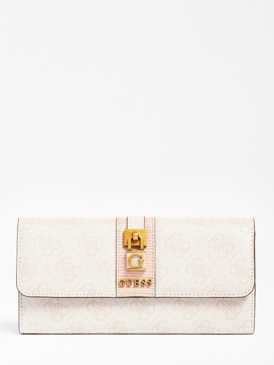 Ginevra 4g Logo Maxi Denarnica Krema Guess