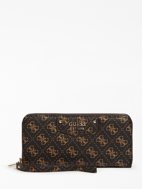 Brenton Eko Maxi Denarnica Guess Rjava