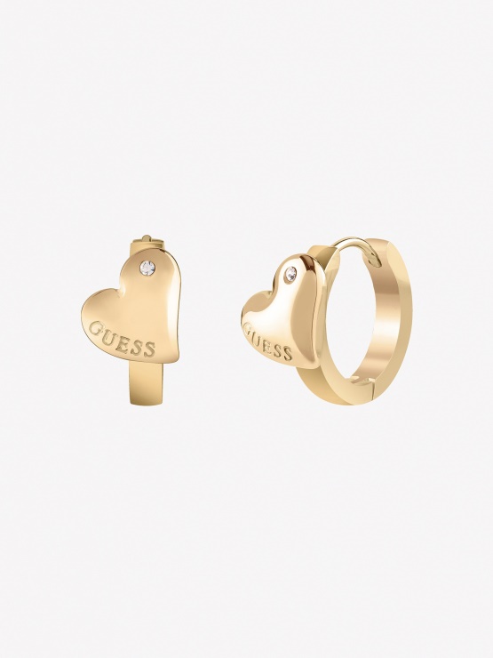 Guess Multi Gold Fluid-hearts-earrings