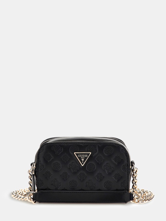 črna Noelle Mini Crossbody Guess Z Vtisnjenim Logotipom