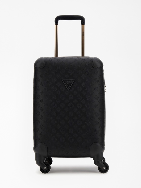 črn Voziček Guess Wilder Z Vtisnjenim Logotipom