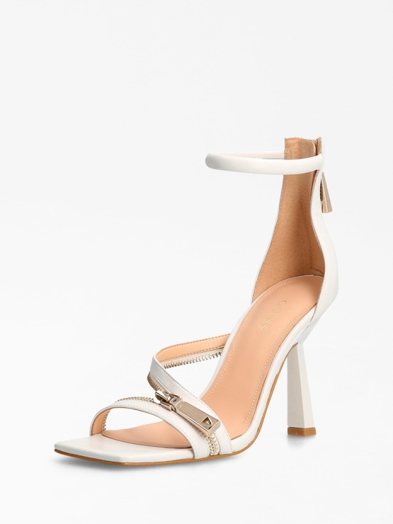 Beli Sandali Iz Pravega Usnja Guess Jeomie