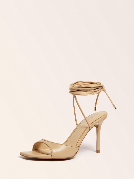 Marciano Sandal Iz Pravega Usnja Guess Rjava