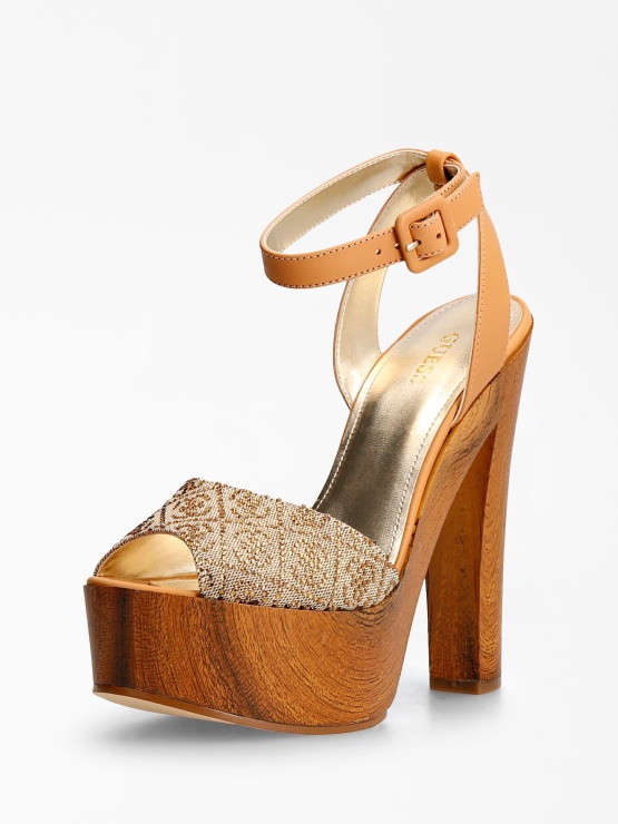 Garza Okrasni Sandal S Podrobnostmi Bež Guess