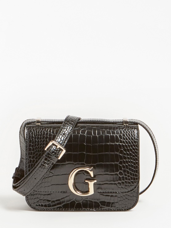 Corily Crocodile Crossbody Guess Black