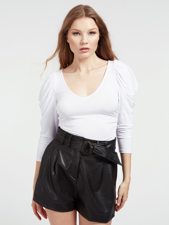 Bel Guess Tri četrtine Rokavov Z Nabranimi Rameni Zgoraj