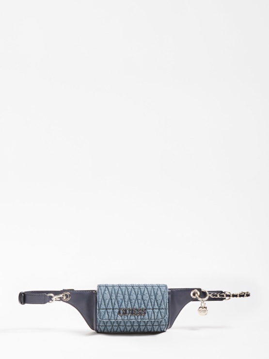 Modra Prešita Torbica Za Pas Guess Brinkley
