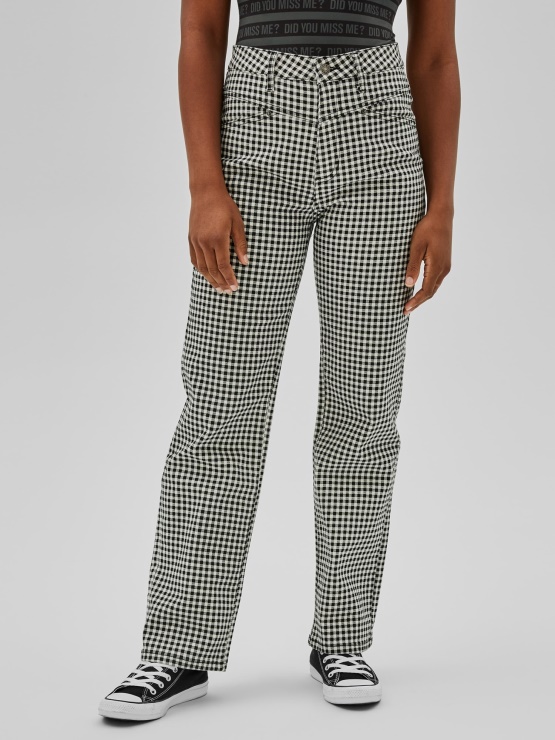 črne Multi Navadne Denim Hlače Guess