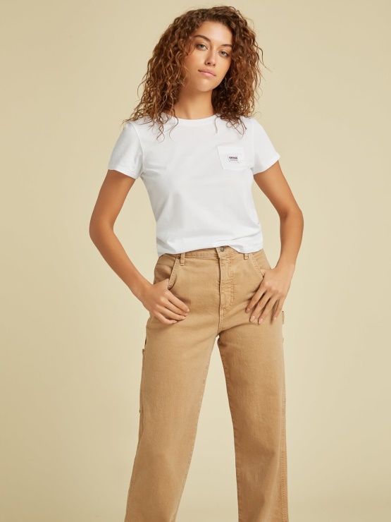 Bela Majica S Sprednjim Logotipom Guess