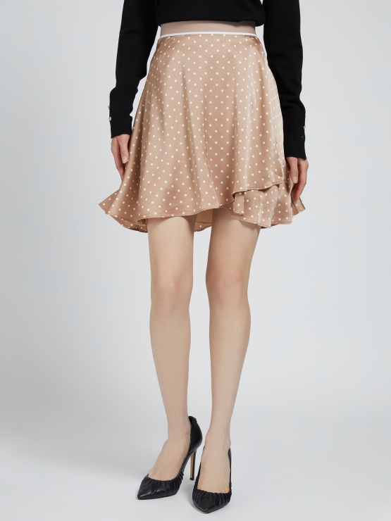 Guess Satenasto Krilo S Potiskom Bež Pik