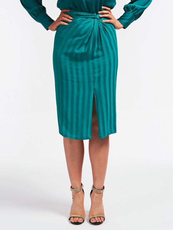 črtasto Krilo Iz Viskoze Zeleno Guess