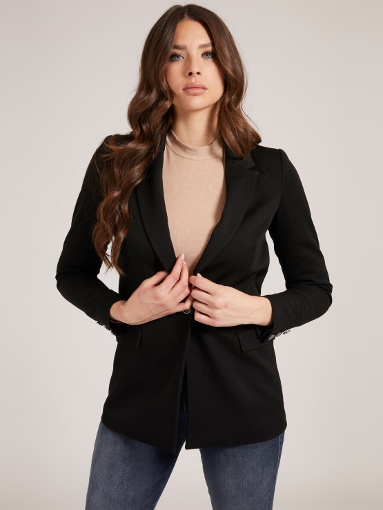 Guess črn Blazer Iz Mešanice Viskoze