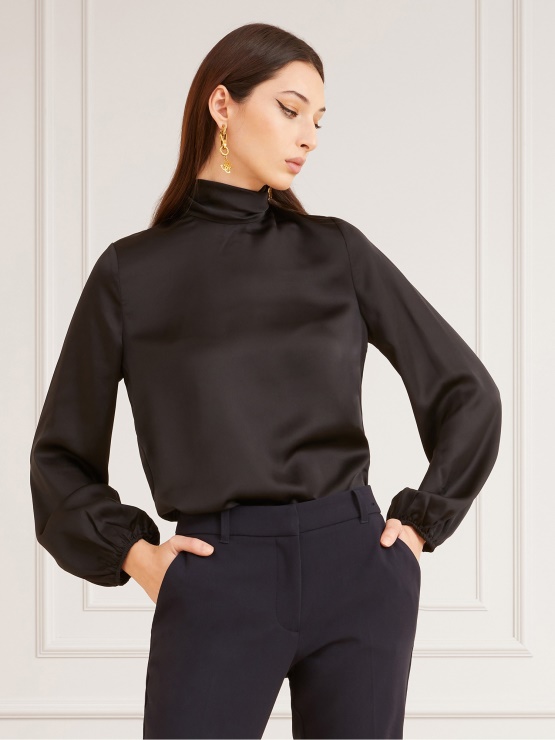 črna Satenasta Bluza Marciano Guess