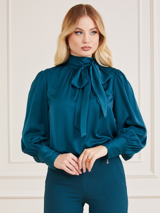 Bluza Z Logotipom Petroleum Guess Marciano Jacquard