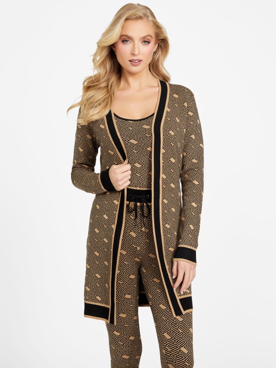 Guess Eco Cachet Jopica Z Logotipom Toasted Taupe Multi