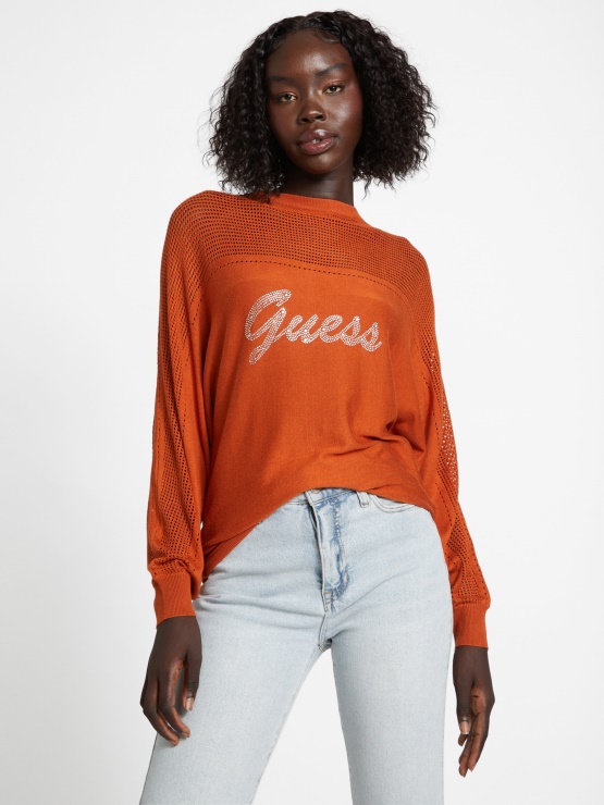 Dalina Logo Pulover Ginger Spice Guess