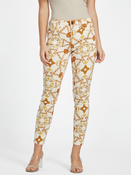 Eco Chloe Mid-rile Skinny Jeans Guess Vanilija Rdečelo