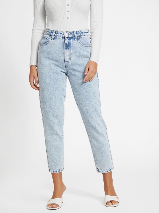 Guess Acid Wash Serenity Visoke Postave Mom Sculpt Jeans