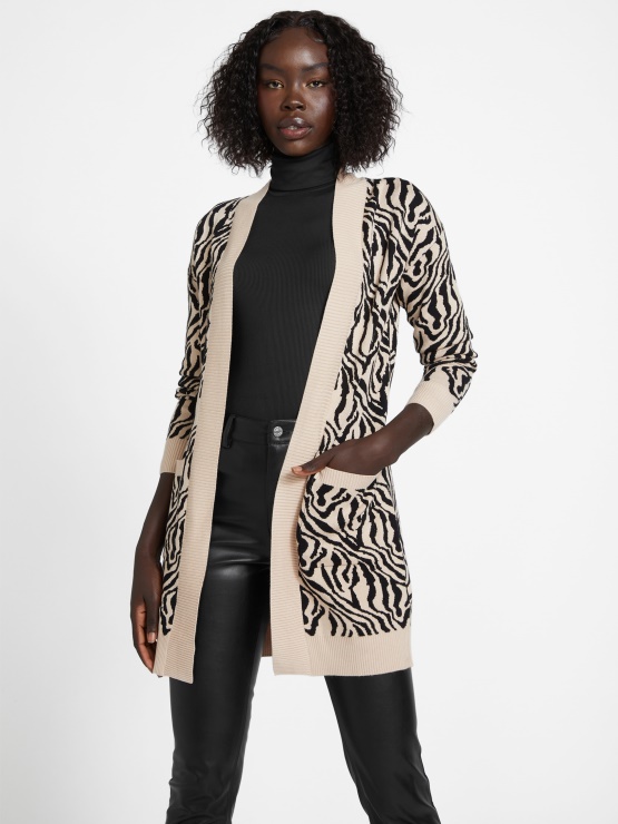 Guess Madam Zebrasto Potiskana Jopica Mokasin Multi