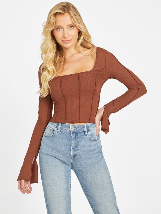 Eko Usra Majica Z Dolgimi Rokavi Guess Hickory Manor