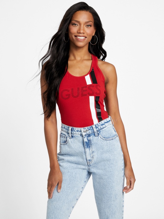 Eco Racer Logo Tank Guess Rugby Rdeča