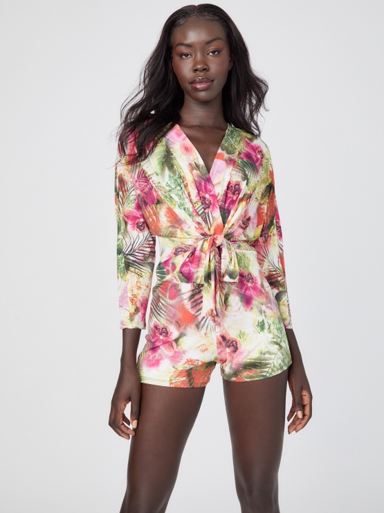 Gabriella Potiskane Pajkice S Potiskom Tropskih Rož Guess