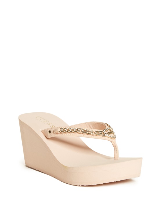 Svetlo Roza Japonke S Platformo Guess Sagey Chain