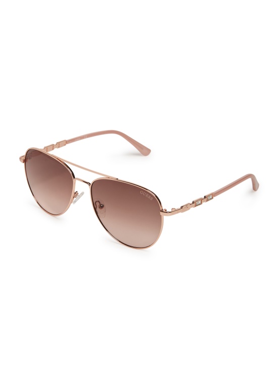 Guess Aviator Baguette Kovinska Sončna Očala Rosegold