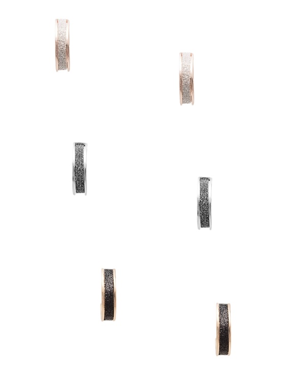 Guess Komplet Večbarvnih Bleščečih Obročastih Uhanov