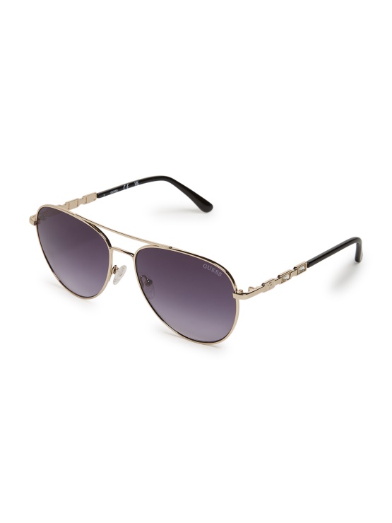 Aviator Baguette Kovinska Sončna Očala Guess Black