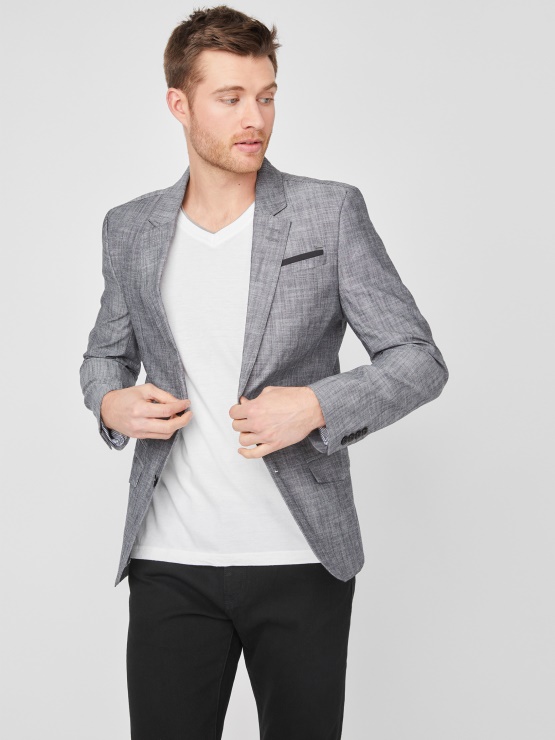 Sanders Chambray Blazer Guess Jet črn