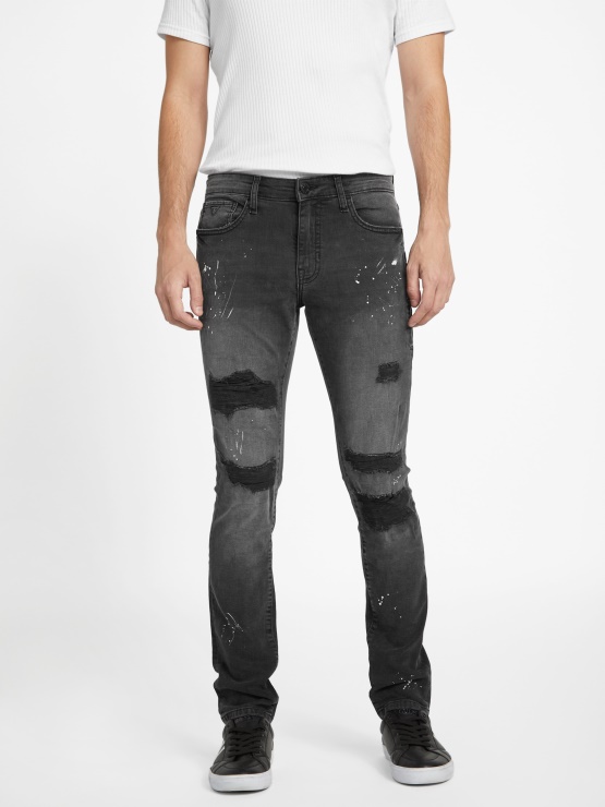 Guess Eco Liam Skinny Jeans črne Uničiti