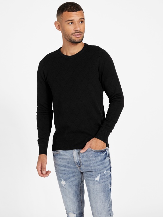 Diamantni Pulover Boise Guess Jet črn