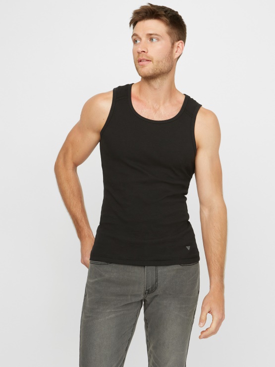 Guess Jet Black Bradford Rib Tank