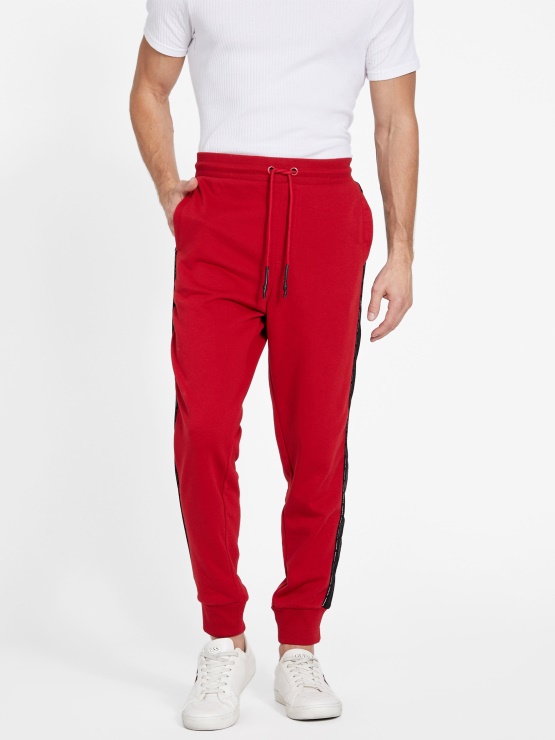 Guess Varsity Rdeče Eko Joggerje Z Logotipom Marcell