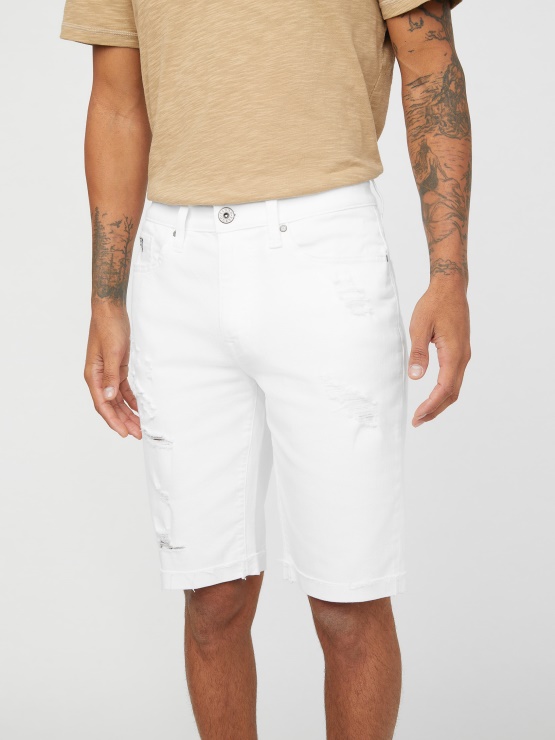 Bele, Uničujoče Pralne Abby Denim Kratke Hlače Guess