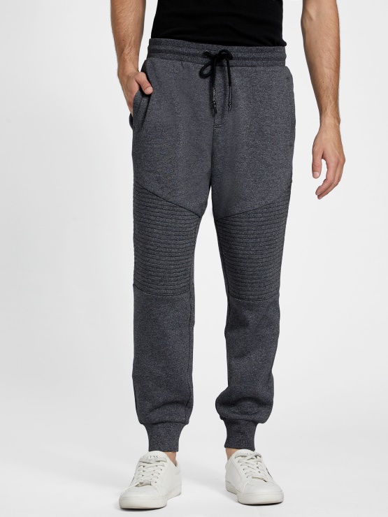 Jet črne Moto Joggerje Iz Flisa Marlon Multi Guess